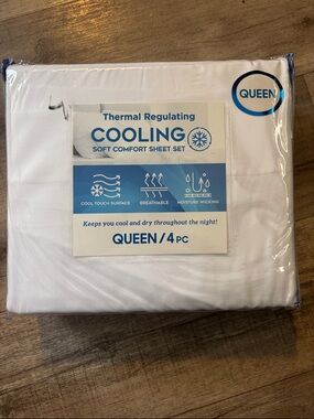 Cooling Thermal-Regulating Queen Sheet Set — White